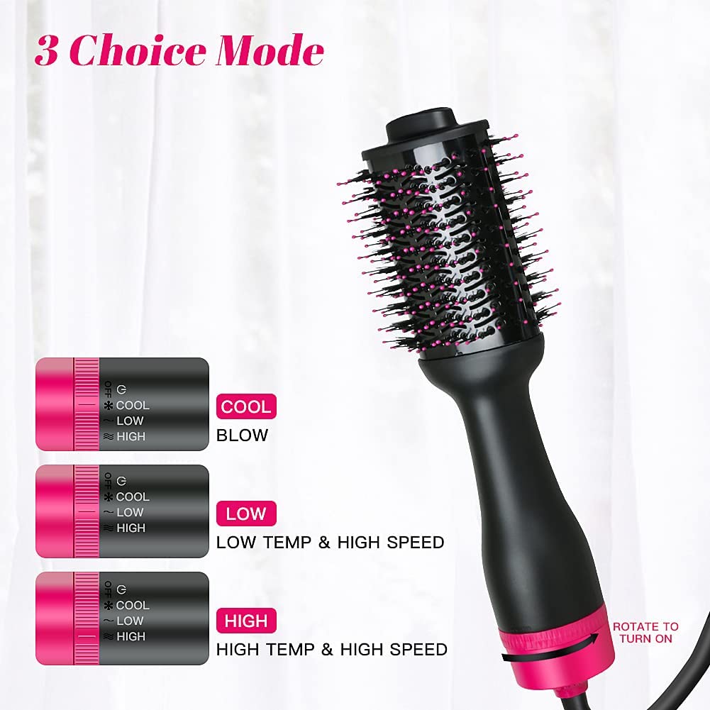 Hot Air One-Step Hair Dryer Negative Ion Anti-Frizz Blowout for Drying,Straightening,
