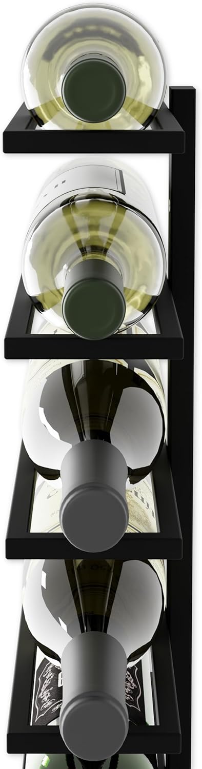 Set 2 Pcs Metal Wall Mount Wine Rack for Wine Bottles, Liquor, Champagne (Holds 10