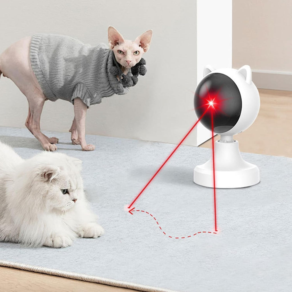 Interactive Laser Toy for Cats with Adjustable Angle, USB Rechargeable & 2 Speed Modes