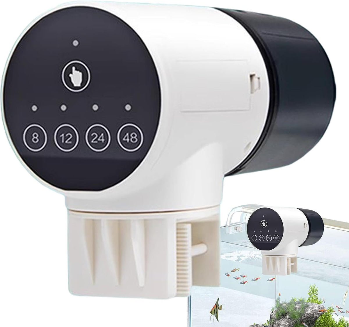 Automatic Fish Feeder with Timer, Moistureproof Dispenser & Rechargeable Feeding for