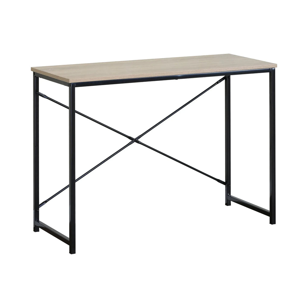 Office Desk Computer Table - Metal Frame - Oak - 100cm - Brown - Rustic