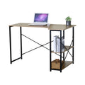 Office Desk with 2 Shelves - Metal Frame - Natural - 120cm - Brown - Rustic