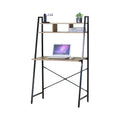 Ladder Desk with Shelves - Steel Frame - Oak - 84cm - Brown - Study Desk