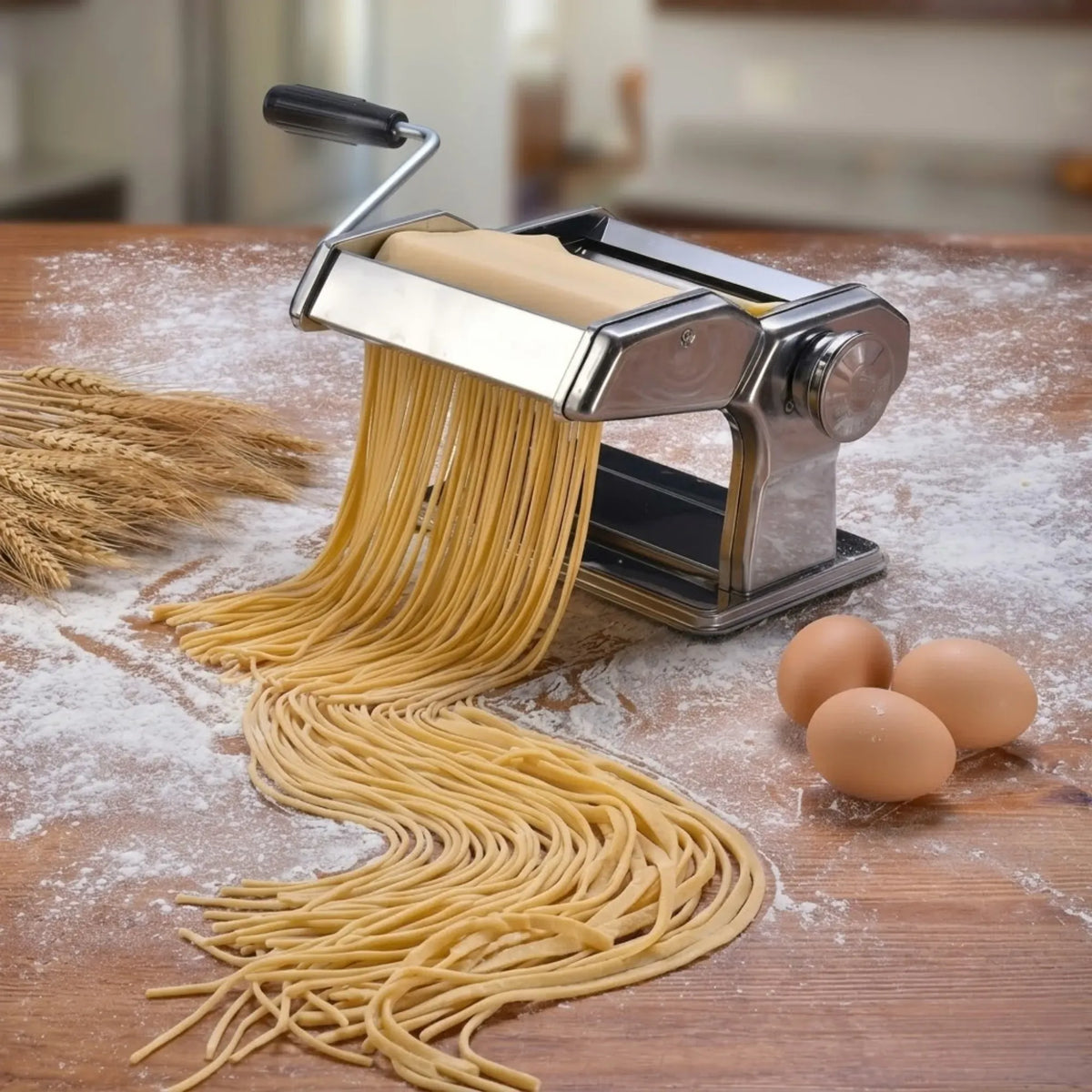 Pasta Maker Machine - Hand Crank Noodle Maker - Grey - Kitchen Appliances Pasta Makers