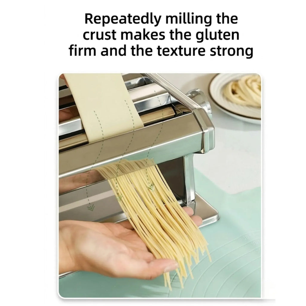 Pasta Maker Machine - Hand Crank Noodle Maker - Grey - Kitchen Appliances Pasta Makers