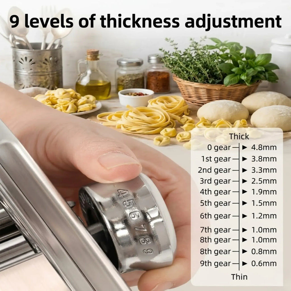 Pasta Maker Machine - Hand Crank Noodle Maker - Grey - Kitchen Appliances Pasta Makers