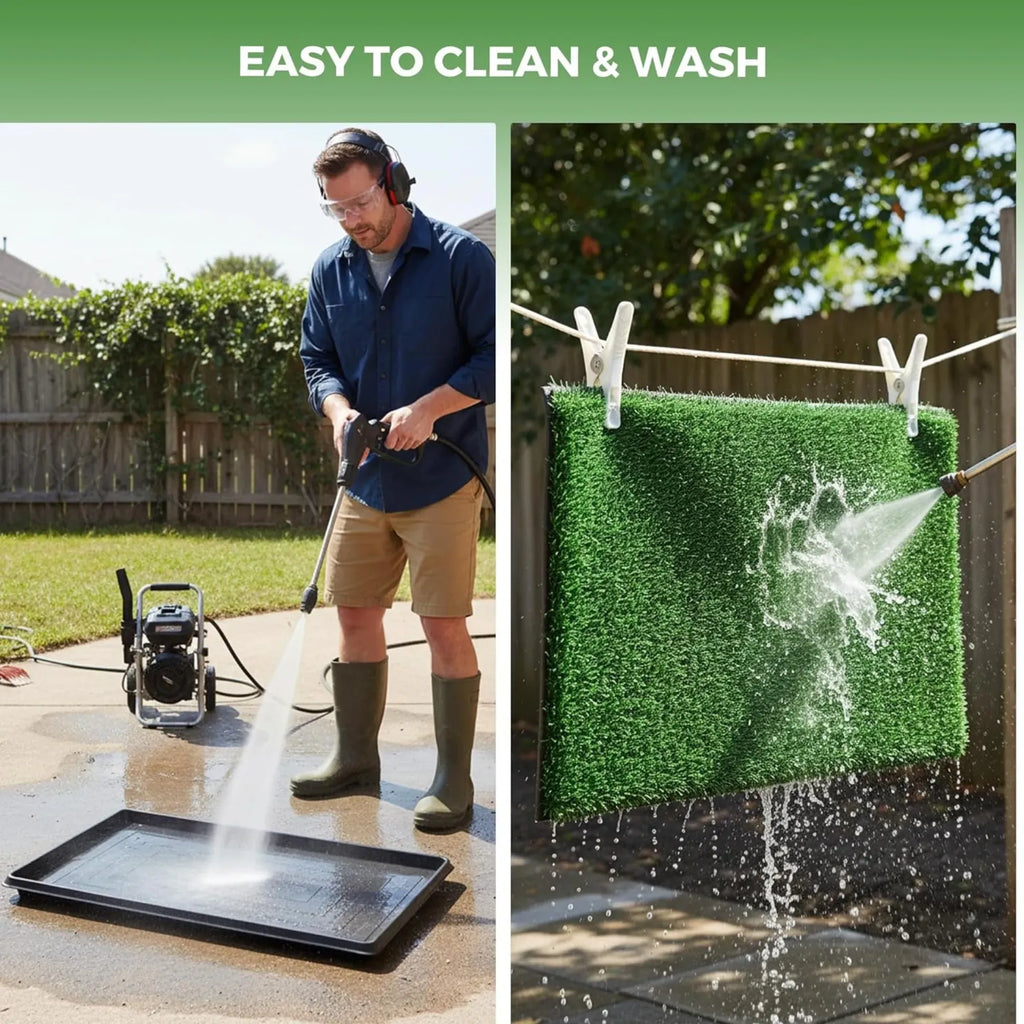 3-Layer Dog Grass Potty Pad with Tray – Indoor & Outdoor