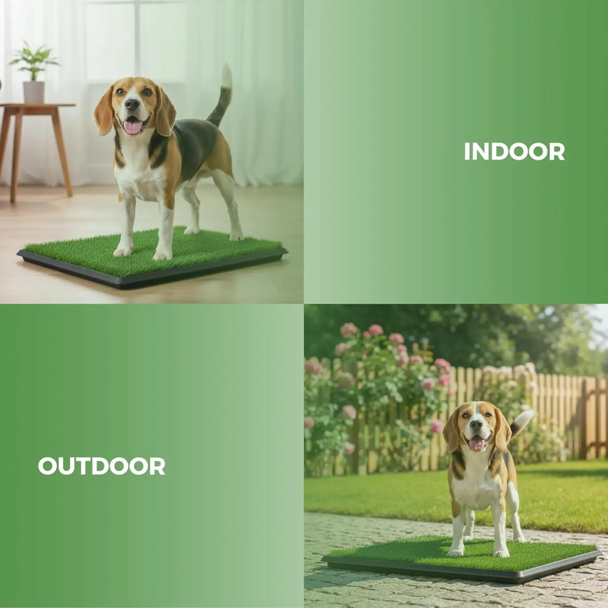 3-Layer Dog Grass Potty Pad with Tray – Indoor & Outdoor