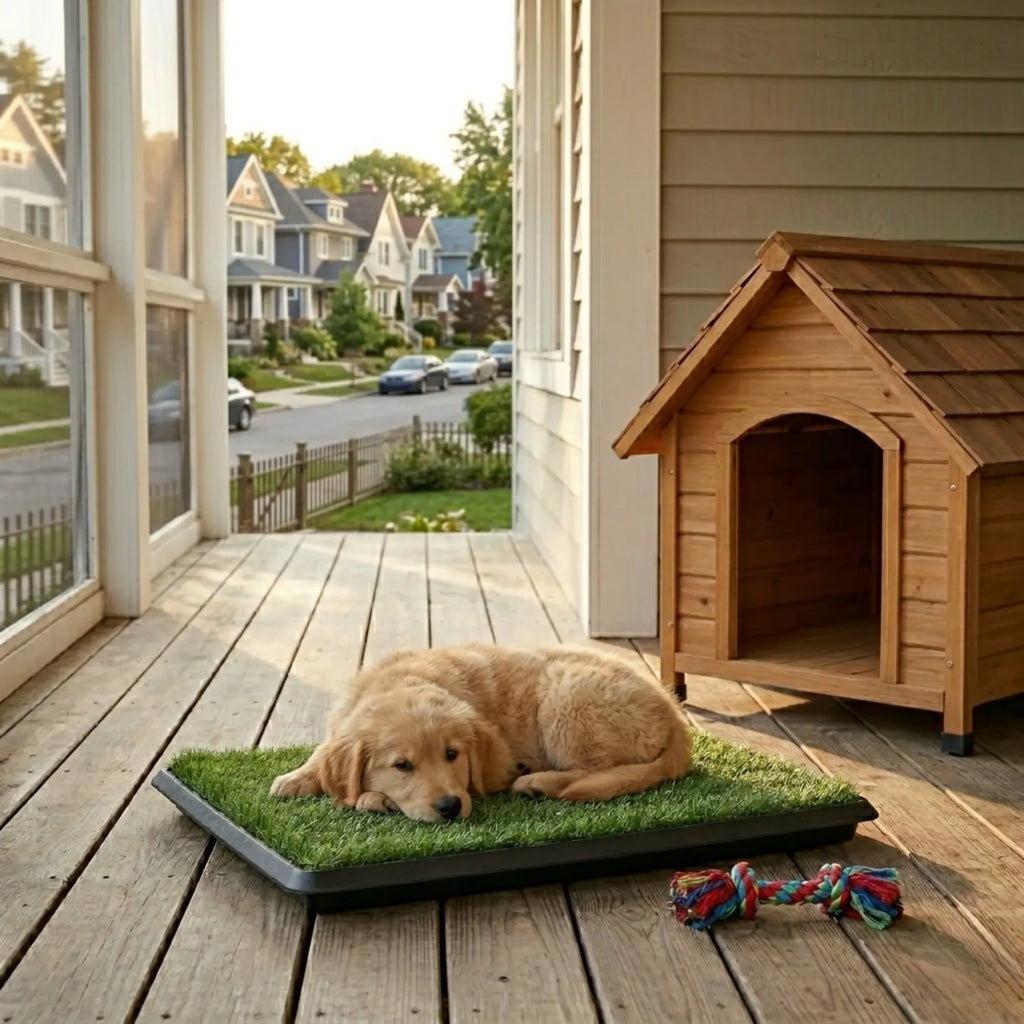 3-Layer Dog Grass Potty Pad with Tray – Indoor & Outdoor