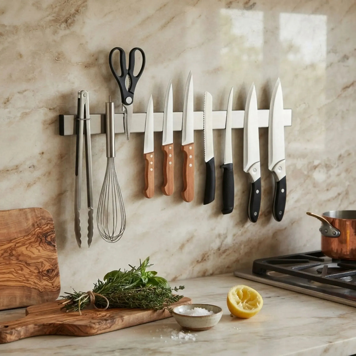 Magnetic Knife Strip 60cm, Premium Stainless Steel Wall Rack Kitchen