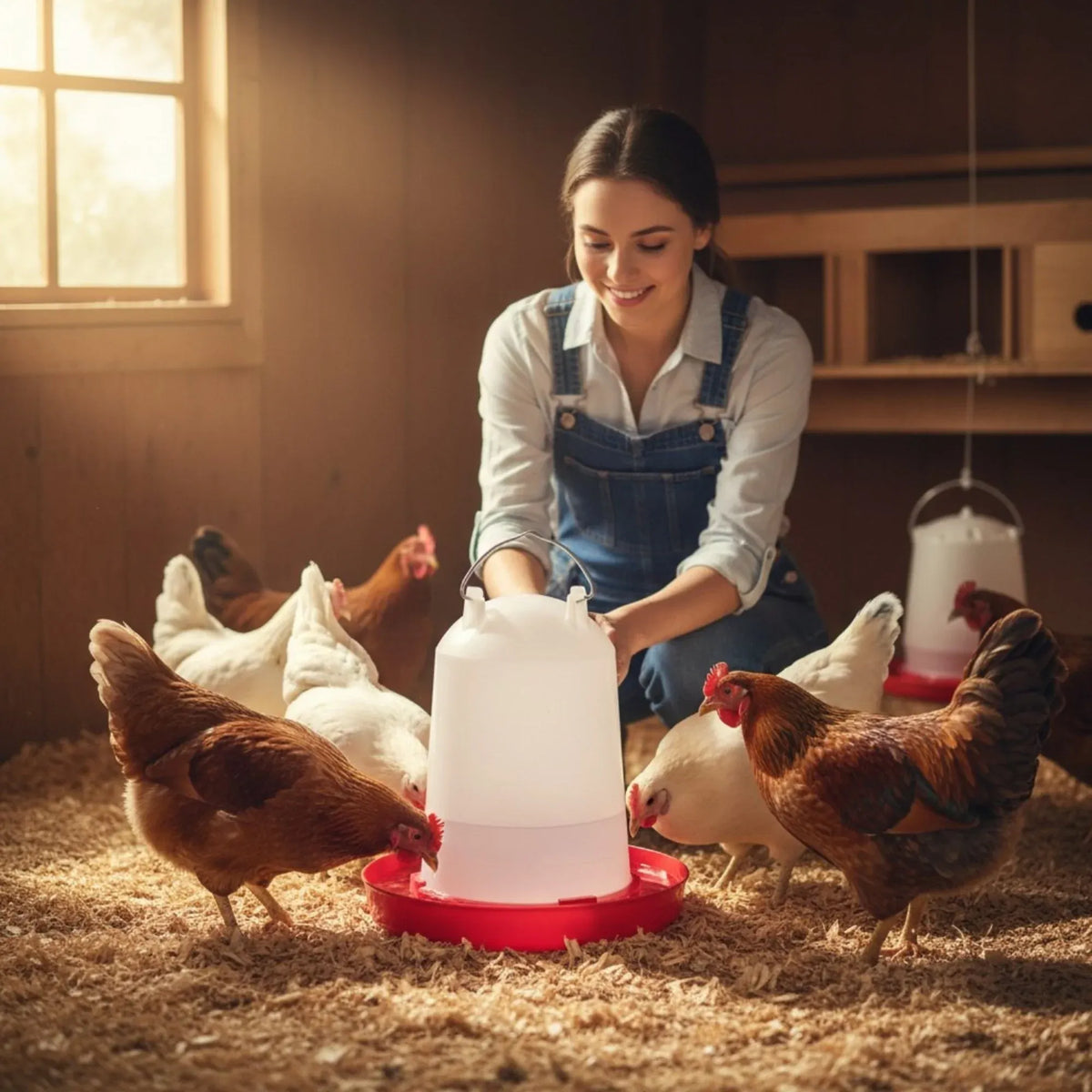 10L Automatic Chicken Drinker Poultry Waterer Bucket Chooks Ducks