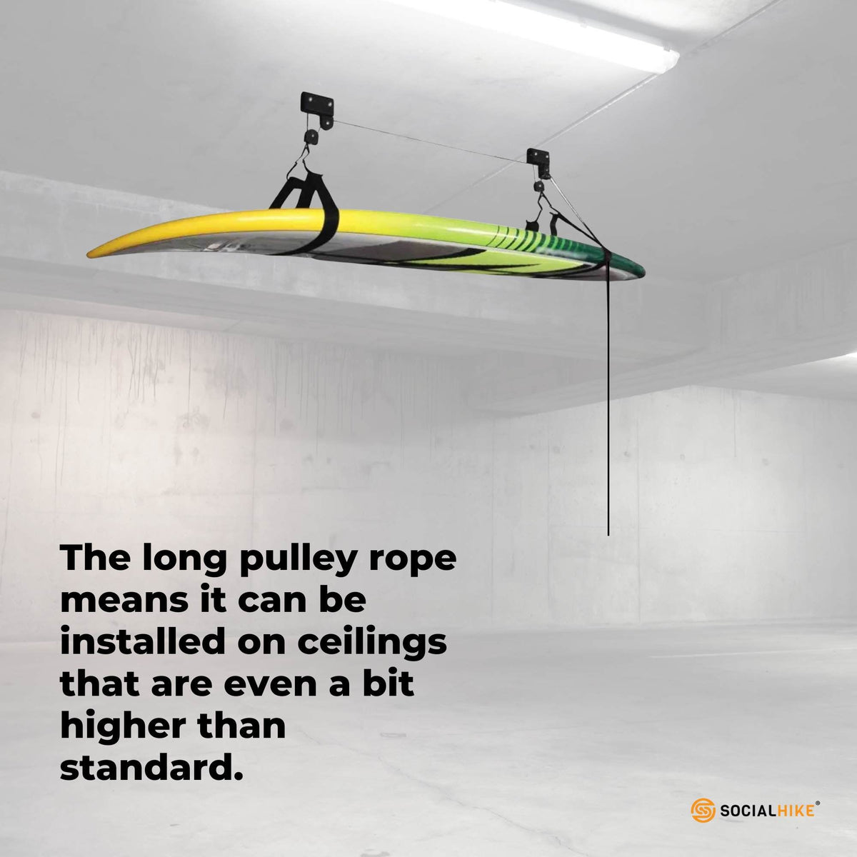 Kayak Hoist - 34kg Garage Ceiling Pulley Lift for Kayak Bike Storage