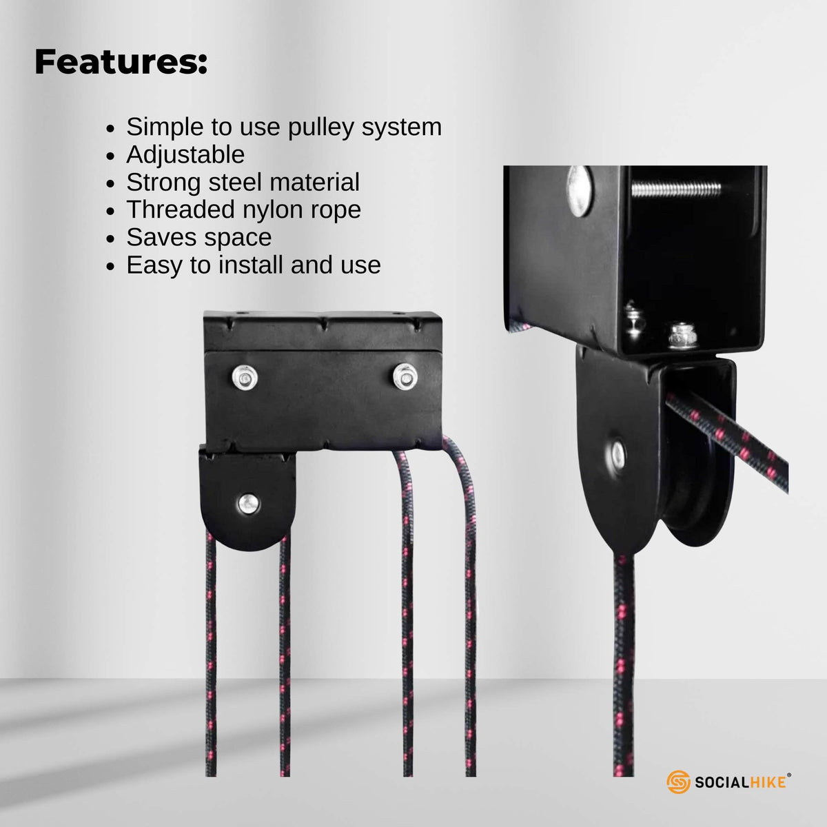 Kayak Hoist - 34kg Garage Ceiling Pulley Lift for Kayak Bike Storage