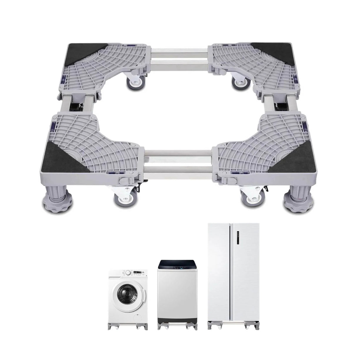 Washing Machine Stand - 300Kg Adjustable Wheeled Appliance Base