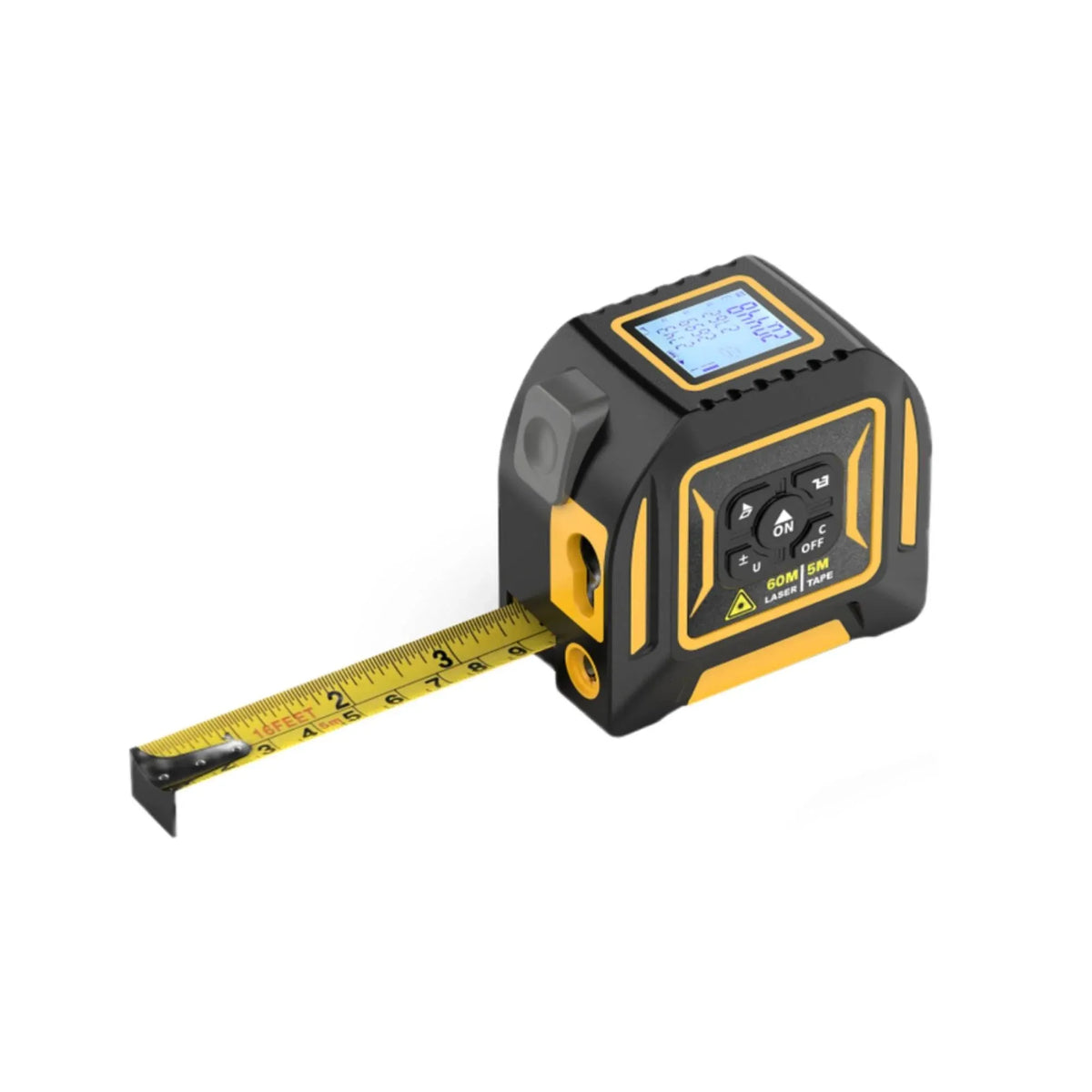 60m Digital Laser Tape Measure 5m Steel Tape 3-in-1 Measuring Tool