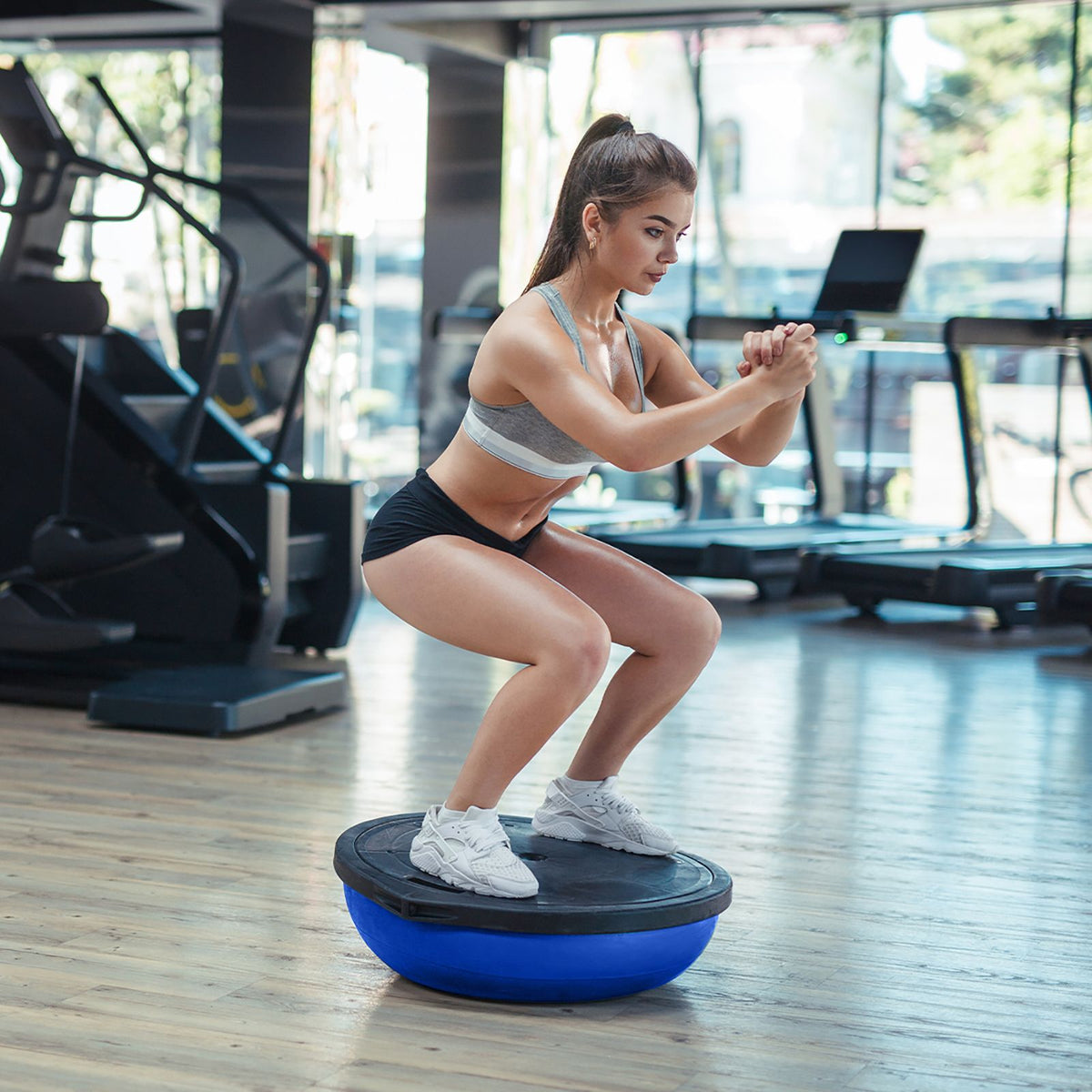 58cm Half Yoga Ball Balance Trainer Anti-Slip Stability Dome for Home Gym Core Fitness
