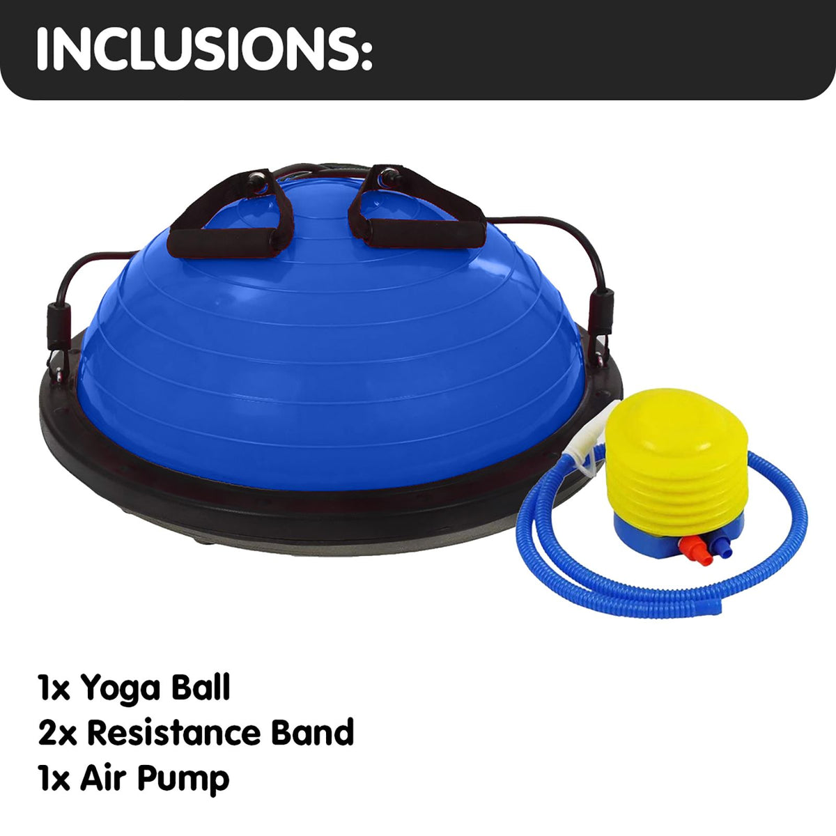58cm Half Yoga Ball Balance Trainer Anti-Slip Stability Dome for Home Gym Core Fitness