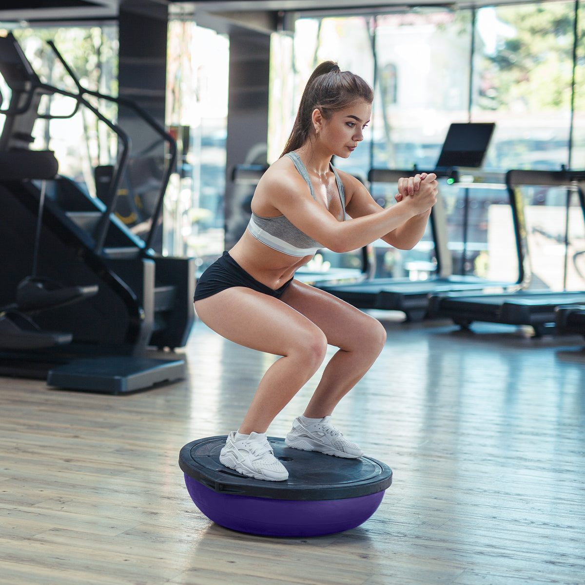 58cm Half Yoga Ball Balance Trainer Anti-Slip Stability Dome for Home Gym Core Fitness