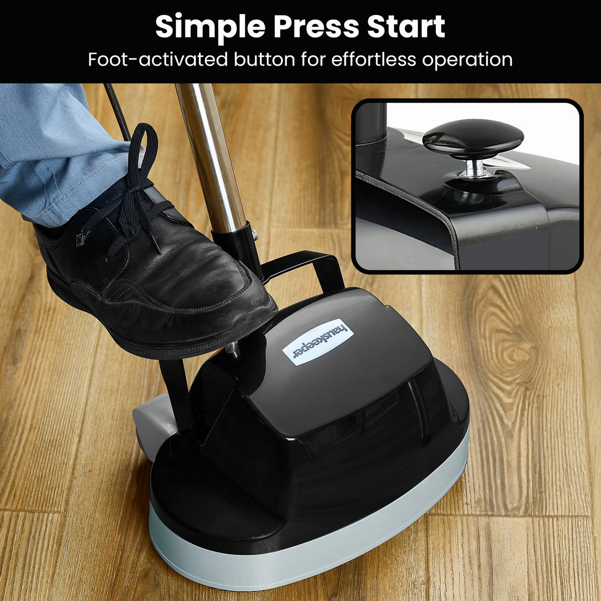Hauskeeper Gen2 5-in-1 Black Electric Floor Polisher Hard Waxer Buffer Scrubber Cleaner