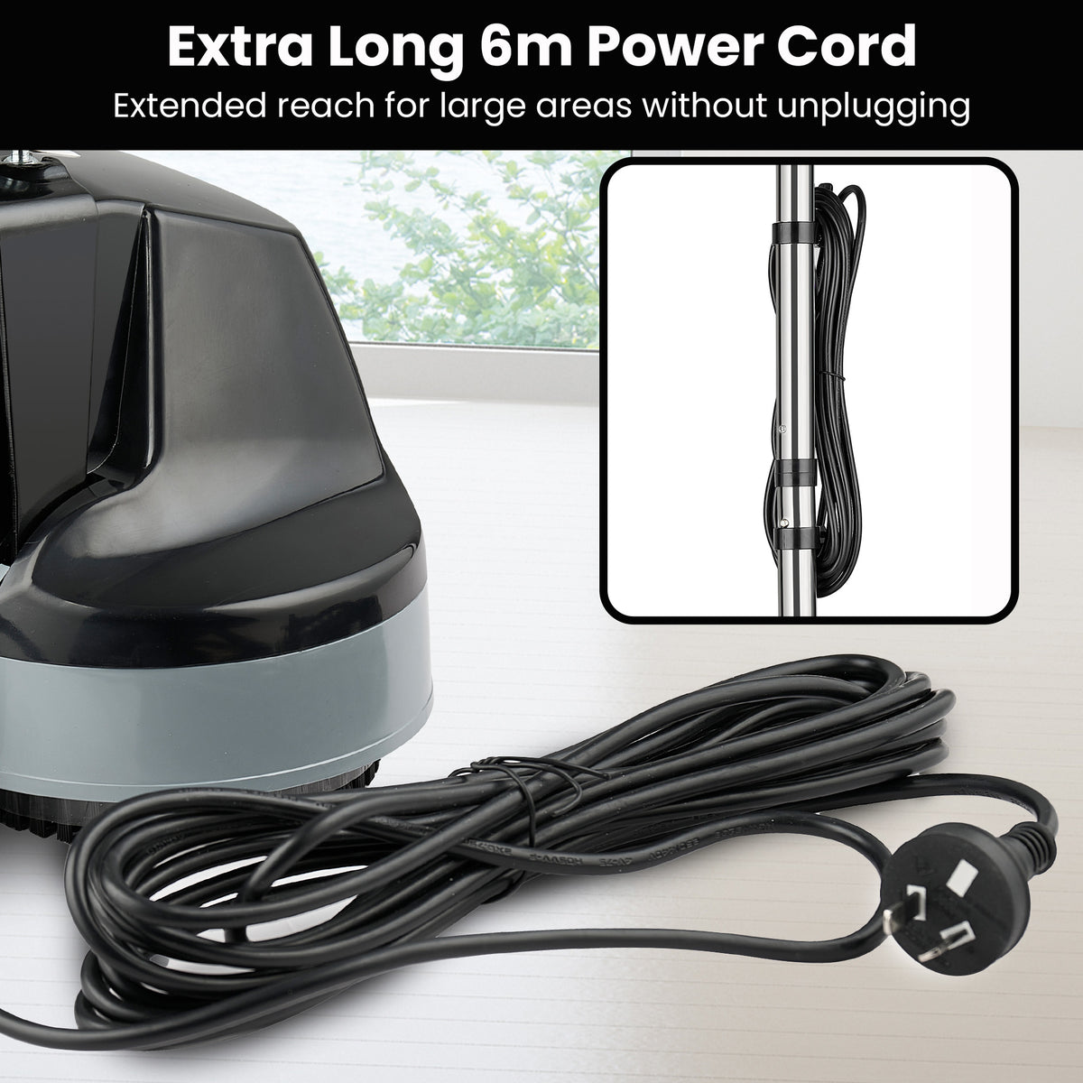 Hauskeeper Gen2 5-in-1 Black Electric Floor Polisher Hard Waxer Buffer Scrubber Cleaner