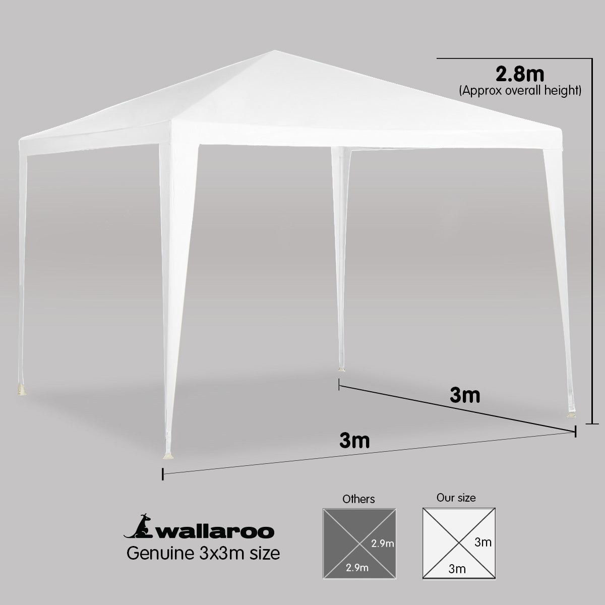 3x3m Outdoor Party Wedding Event Gazebo Tent - White