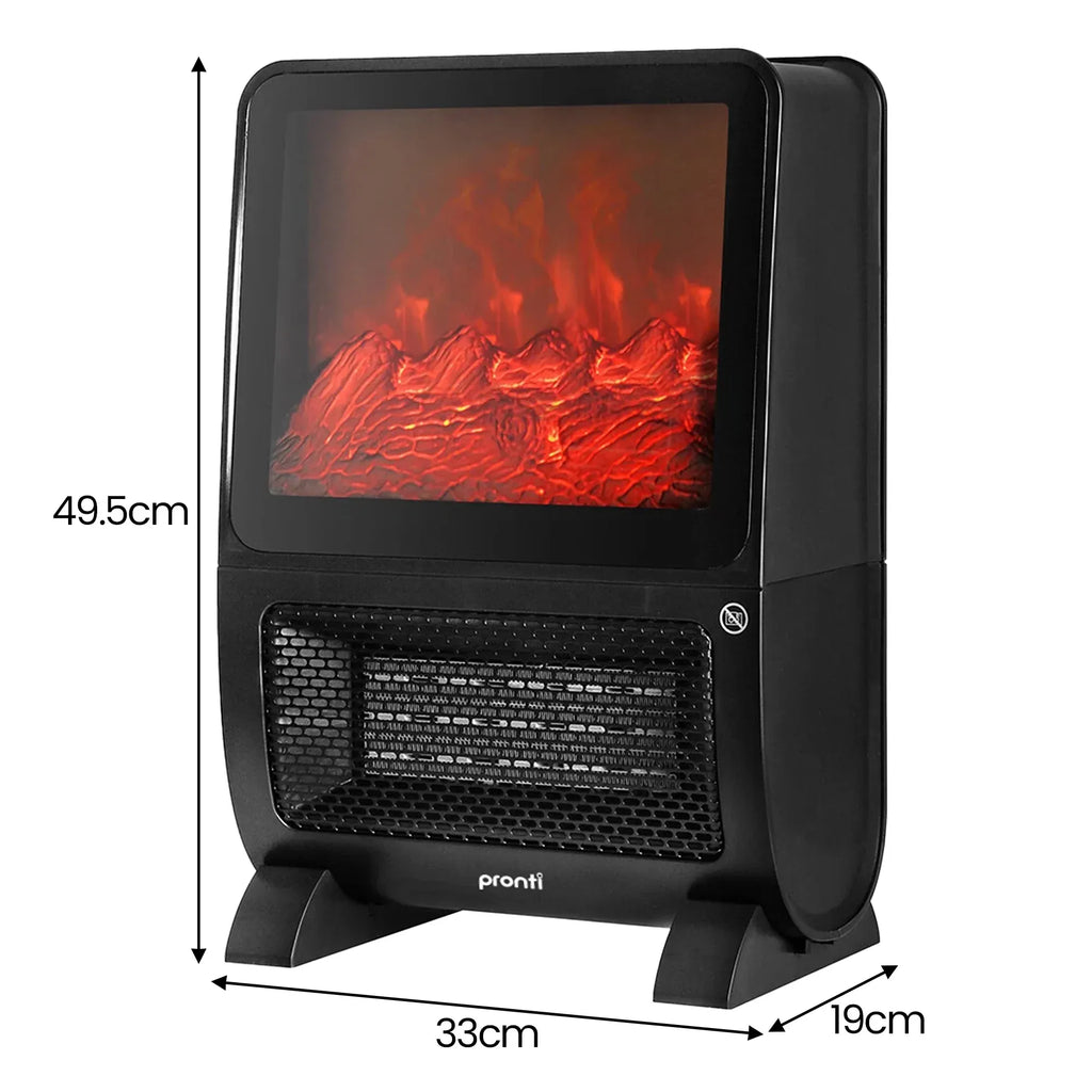 2000W PTC Ceramic Electric Portable Space Heater with 3D Flame Effect, Remote Control,