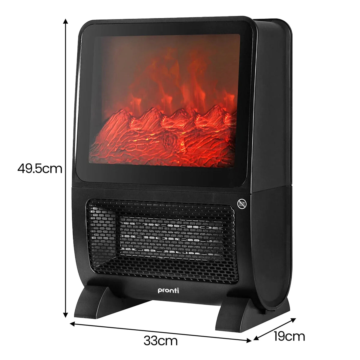 2000W PTC Ceramic Electric Portable Space Heater with 3D Flame Effect, Remote Control,