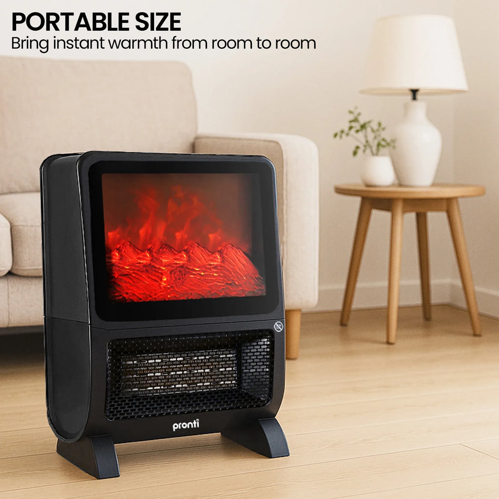 2000W PTC Ceramic Electric Portable Space Heater with 3D Flame Effect, Remote Control,