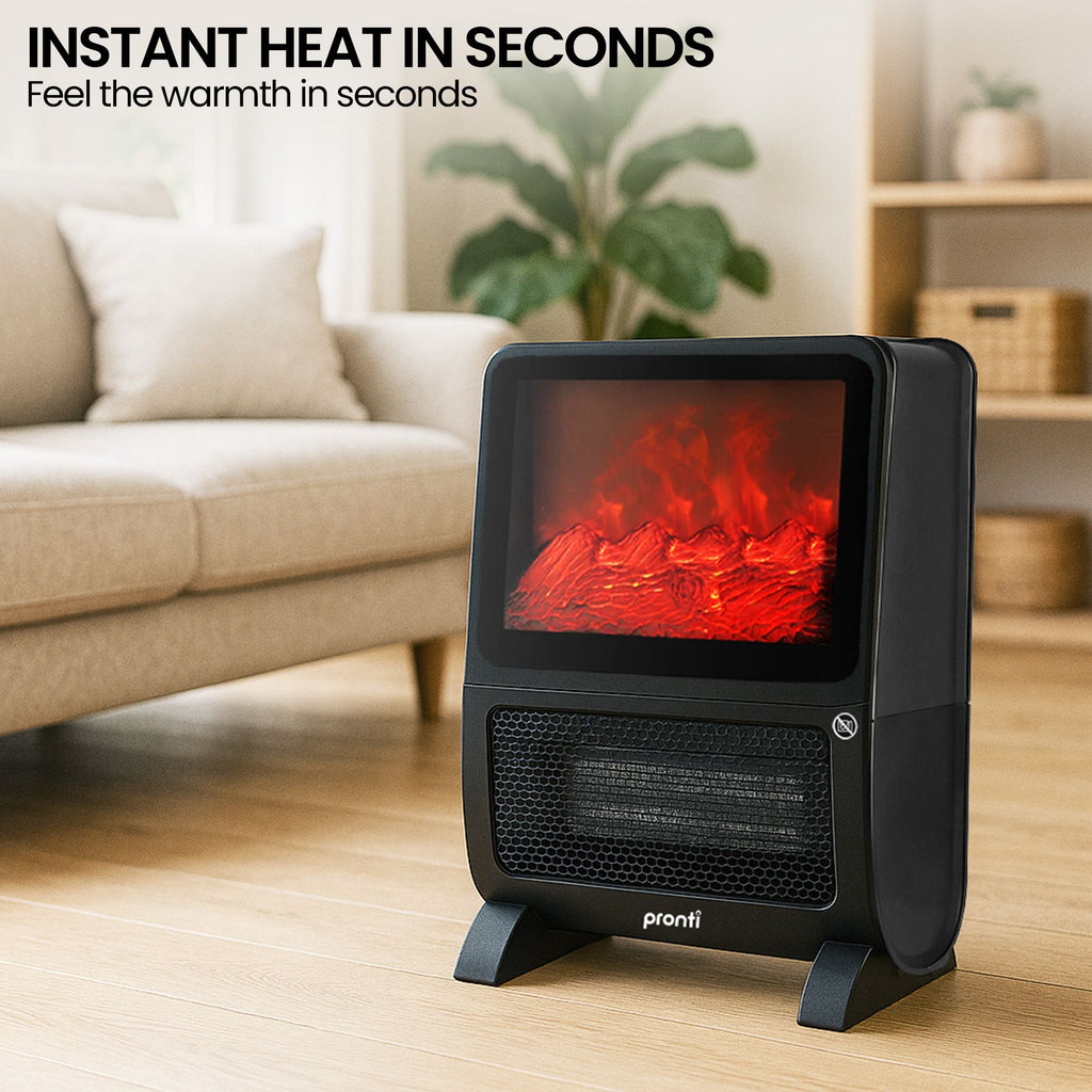 2000W PTC Ceramic Electric Portable Space Heater with 3D Flame Effect, Remote Control,