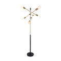 6-Light Antique Brass Sputnik Floor Lamp Modern Metal Adjustable Standing Light for