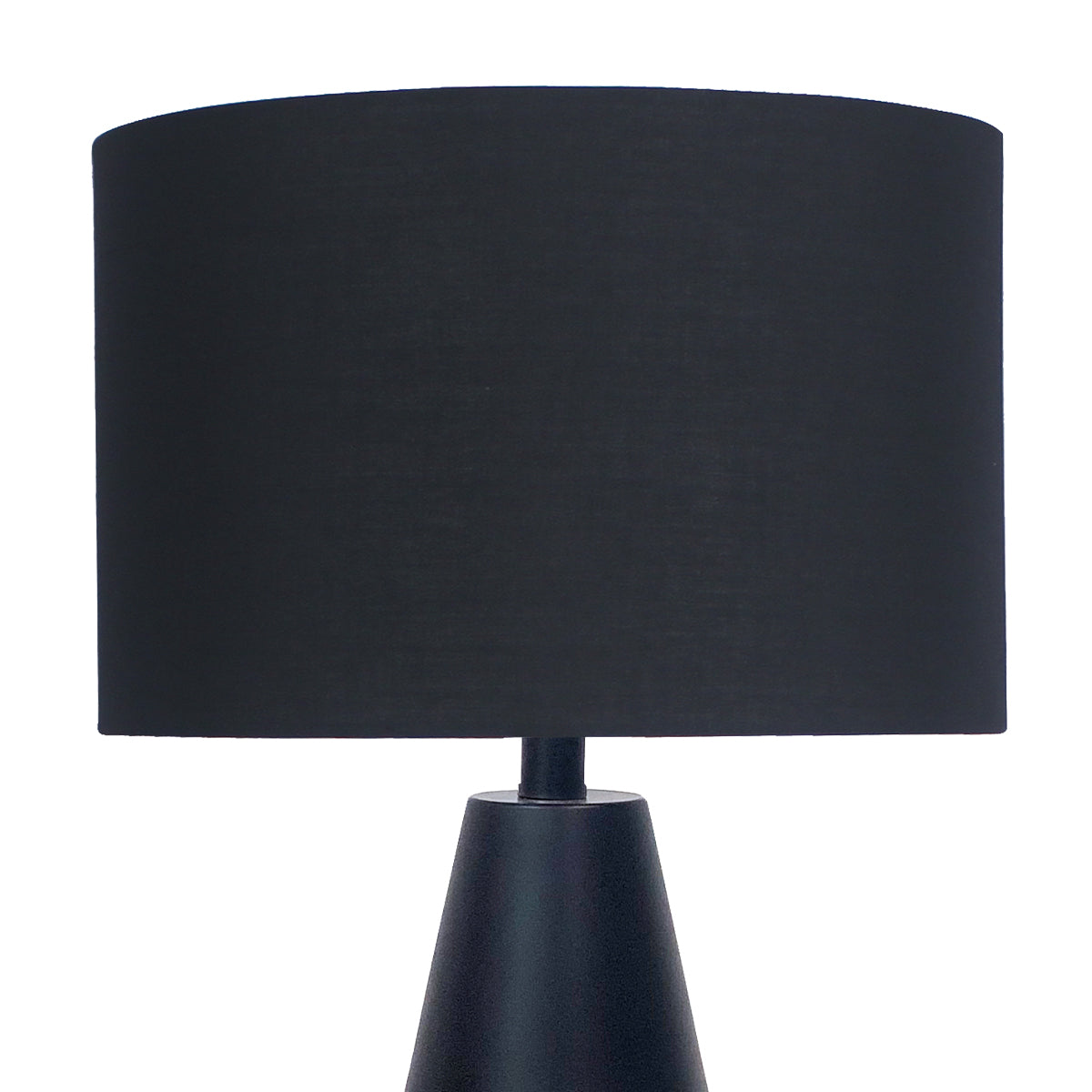 Black and Gold Metal Table Lamp with Fabric Shade Modern Bedside Desk Light for Living