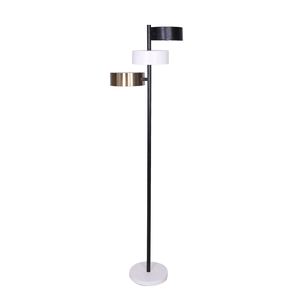 Industrial Metal Floor Lamp 3-Light Tree Standing Lamp with 3 Swirl Shades for Living