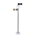 Industrial Metal Floor Lamp 3-Light Tree Standing Lamp with 3 Swirl Shades for Living