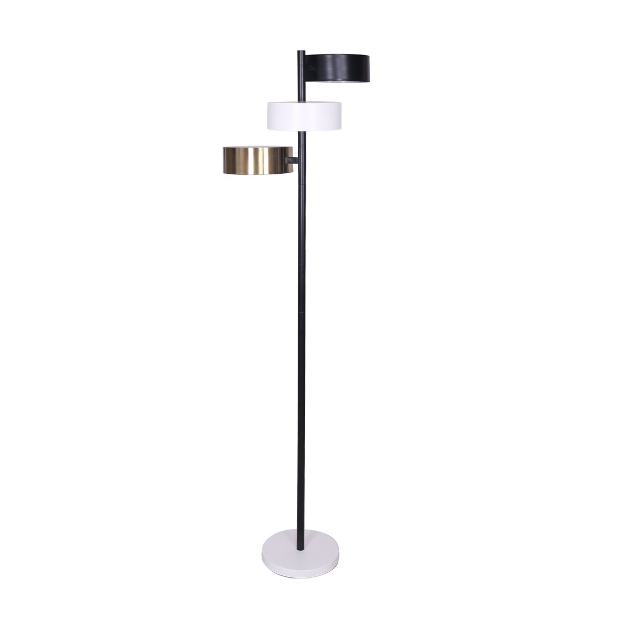 Industrial Metal Floor Lamp 3-Light Tree Standing Lamp with 3 Swirl Shades for Living