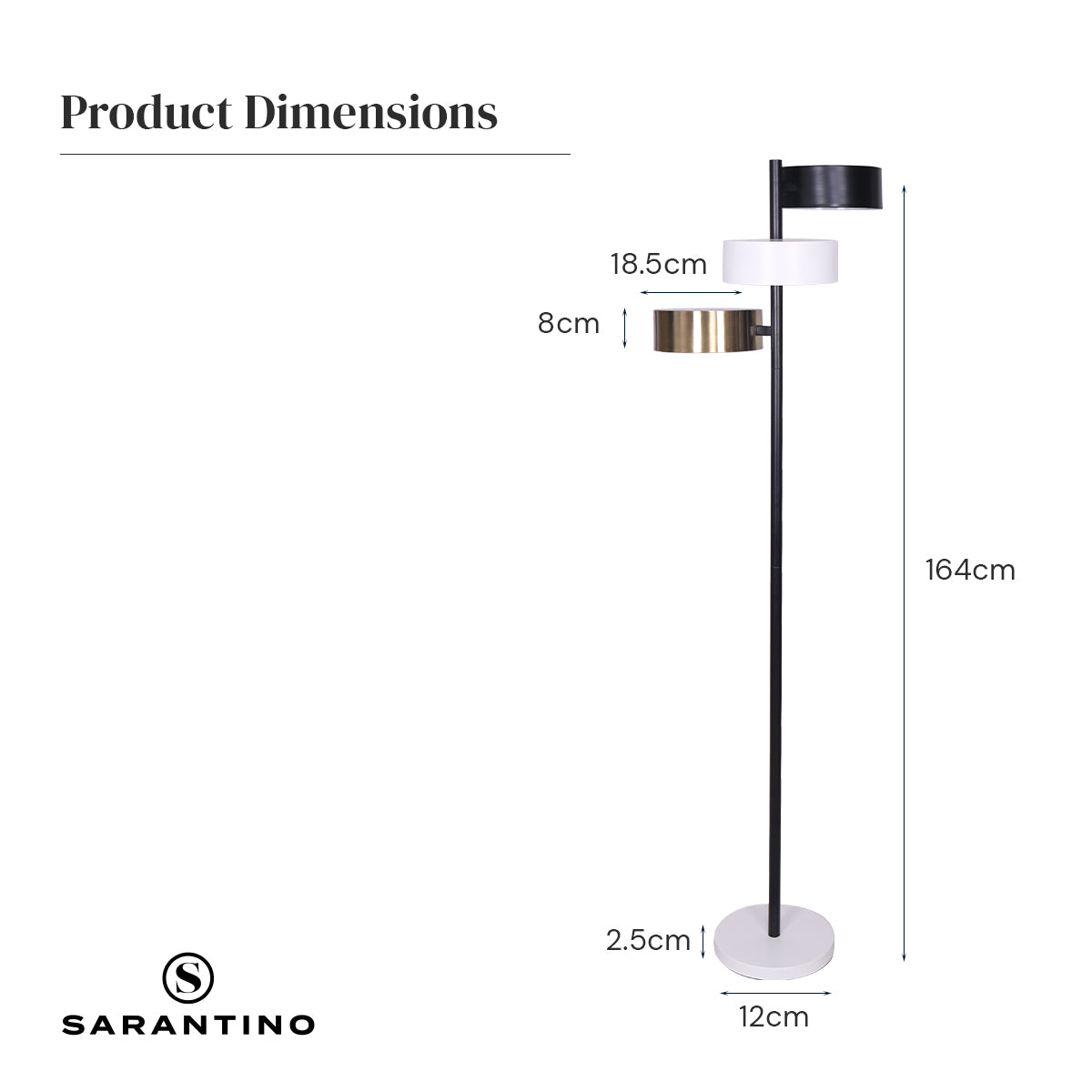 Industrial Metal Floor Lamp 3-Light Tree Standing Lamp with 3 Swirl Shades for Living