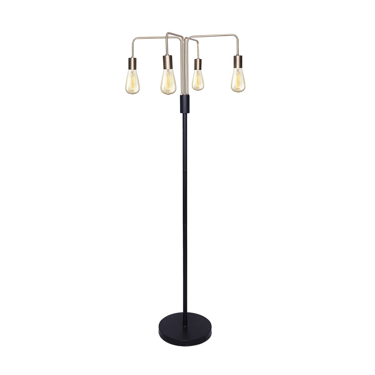 4-Light Industrial Floor Lamp 160cm Modern Vintage Metal Standing Light LED Living Room