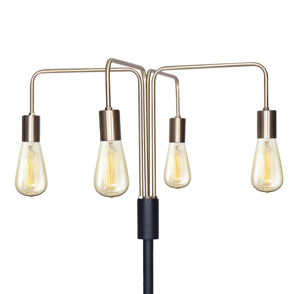4-Light Industrial Floor Lamp 160cm Modern Vintage Metal Standing Light LED Living Room