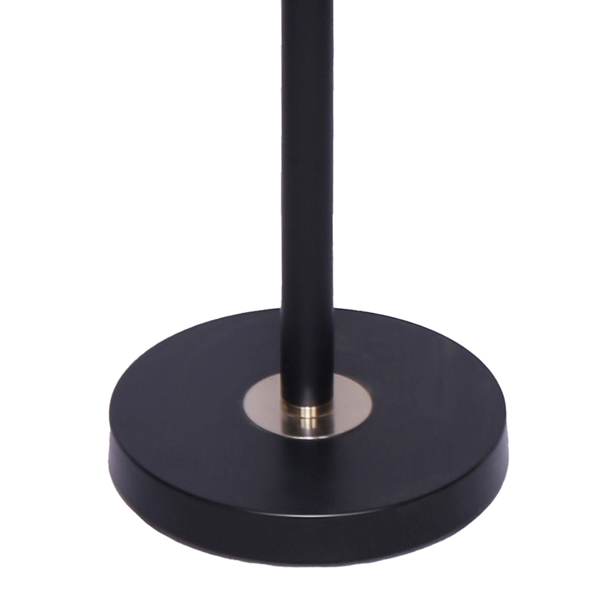 Modern Black & Gold Task Floor Lamp with Adjustable White Linen Shade Standing Light for