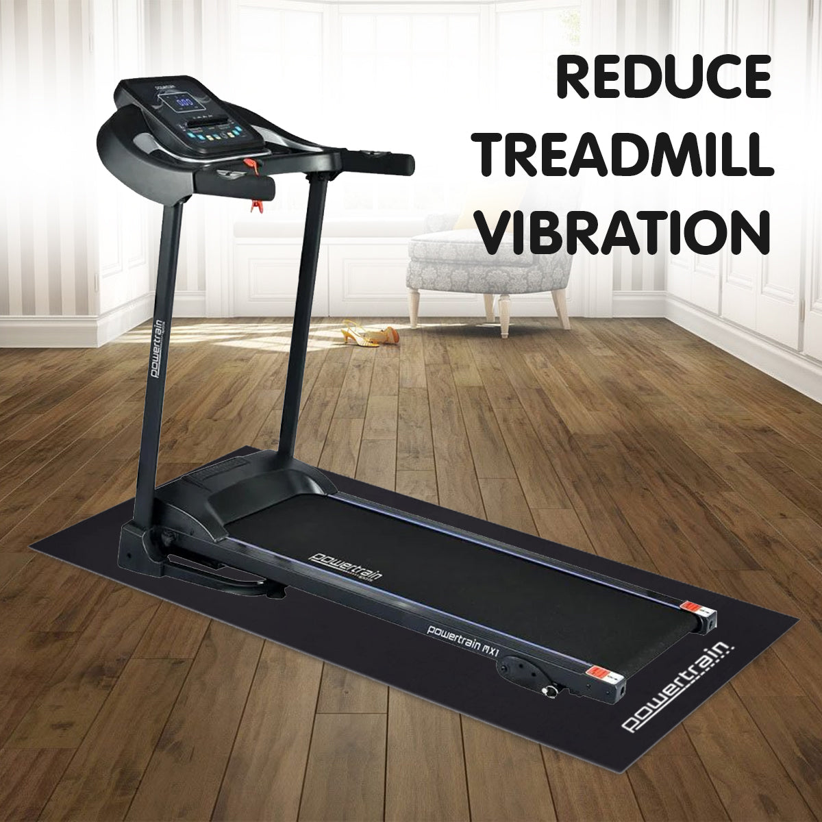 1.5m Gym Equipment Mat 5mm Non-Slip EVA Floor Protector for Exercise Bikes Rowers