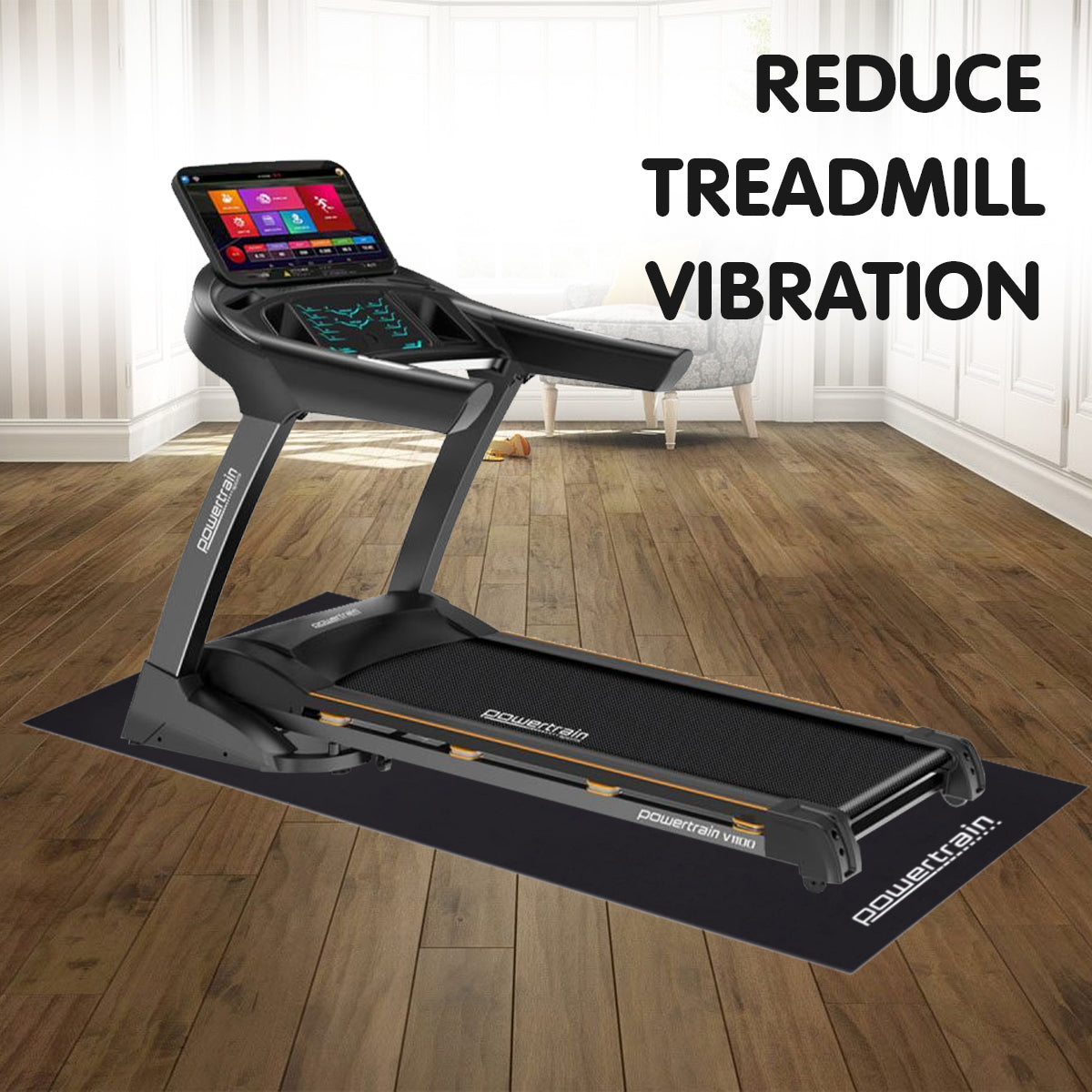 2m x 1m Gym Equipment Mat 5mm Non-Slip EVA Floor Protector for Treadmills Exercise Bikes