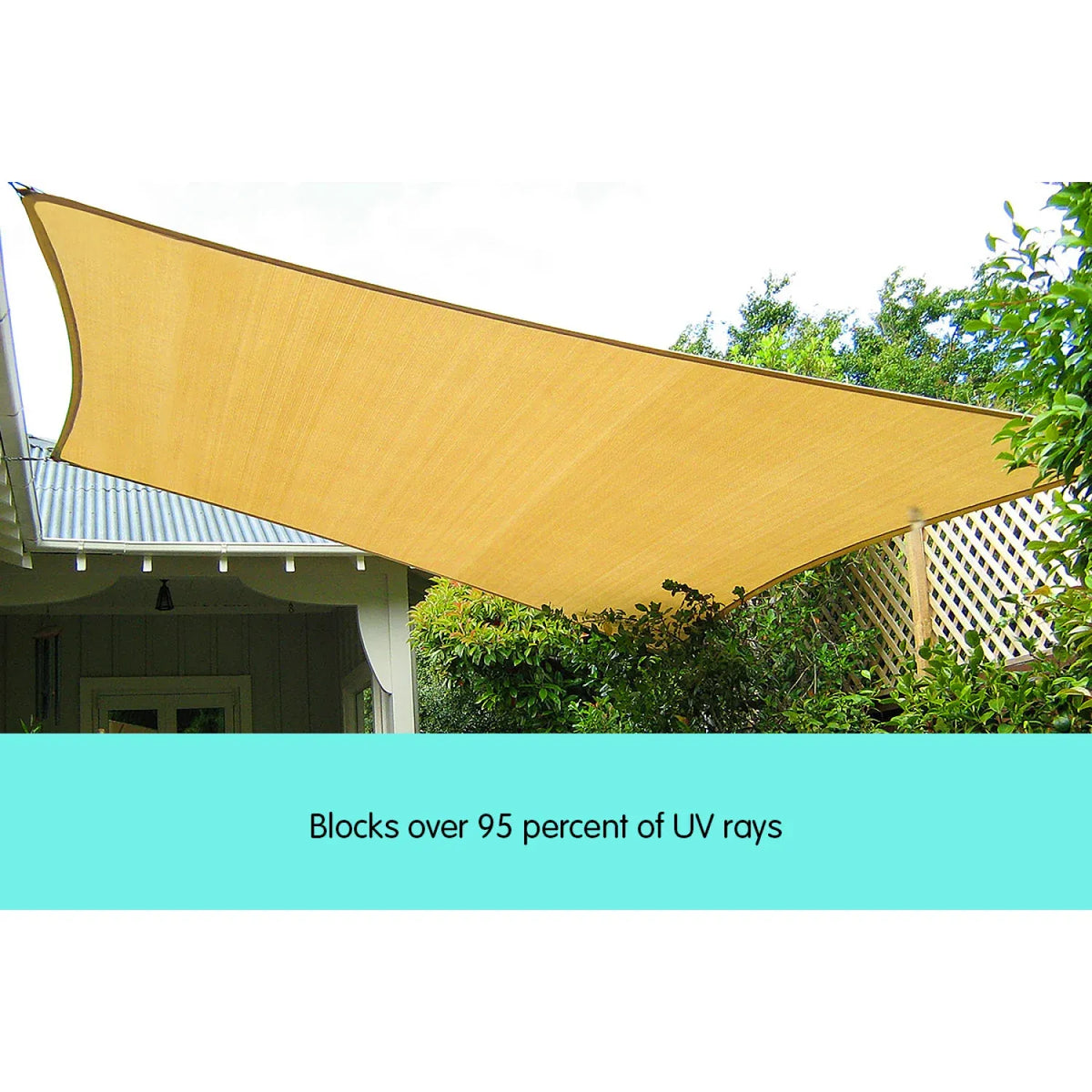 2.5 x 2.5m Square Sun Shade Sail Canopy Awning Breathable UV Block for Outdoor Patio