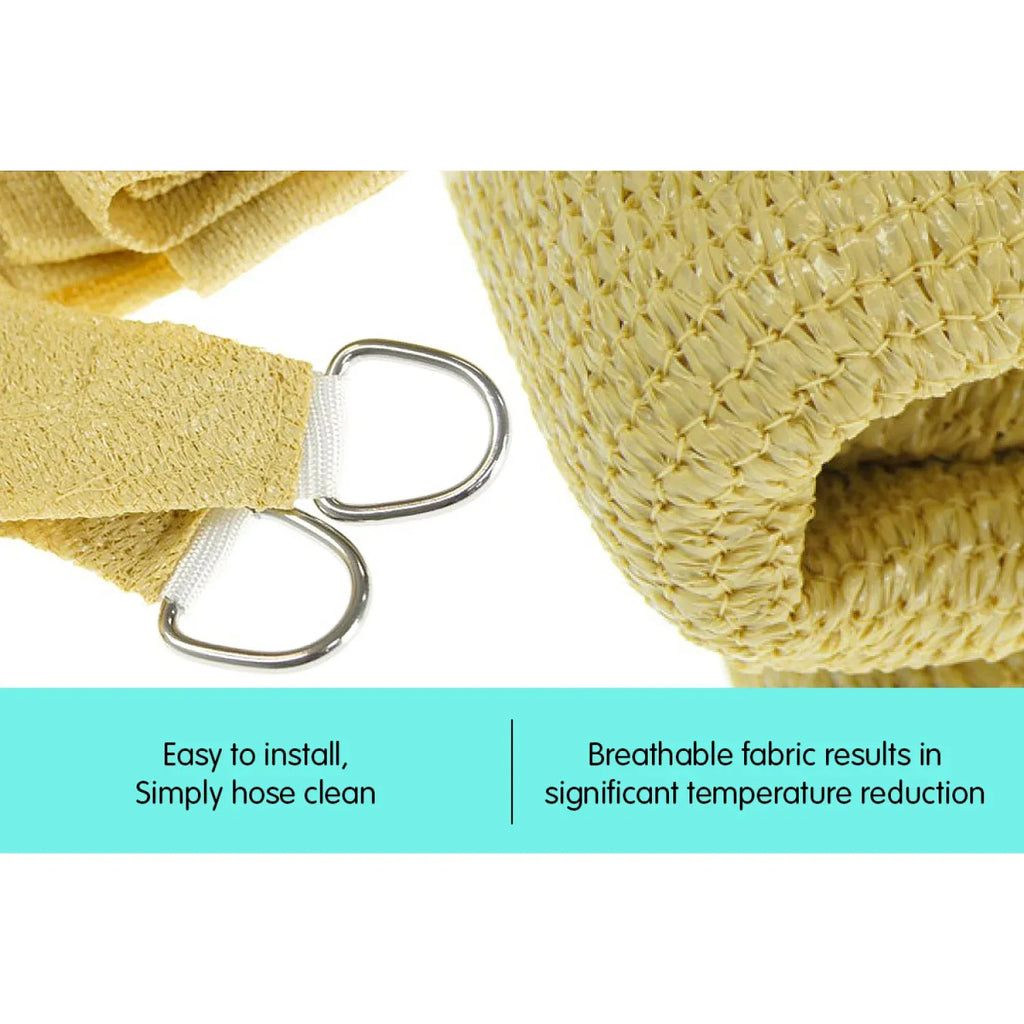 Rectangular Shade Sail 3 x 2.5m - Sand