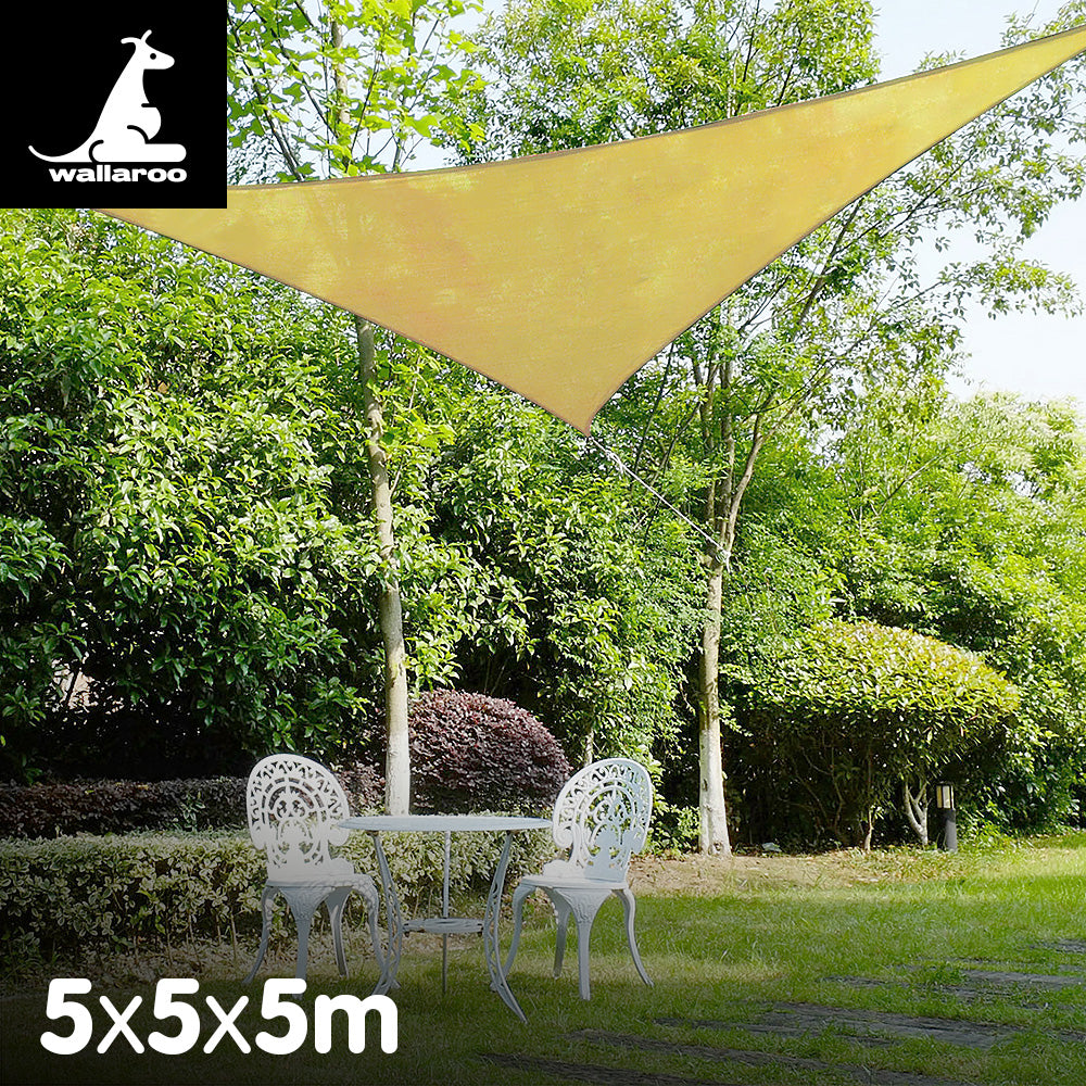 Triangle Shade Sail 5m x 5m x 5m - Sand
