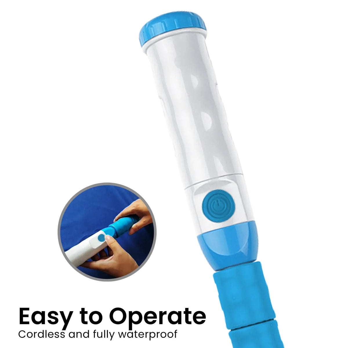Cordless Rechargeable Spa and Pool Vacuum Cleaner with Telescopic Pole & 2 Heads - 60 Min