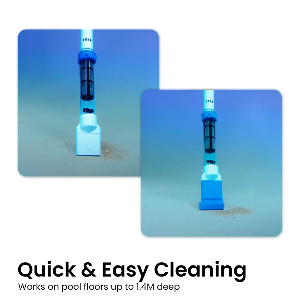 Cordless Rechargeable Spa and Pool Vacuum Cleaner with Telescopic Pole & 2 Heads - 60 Min