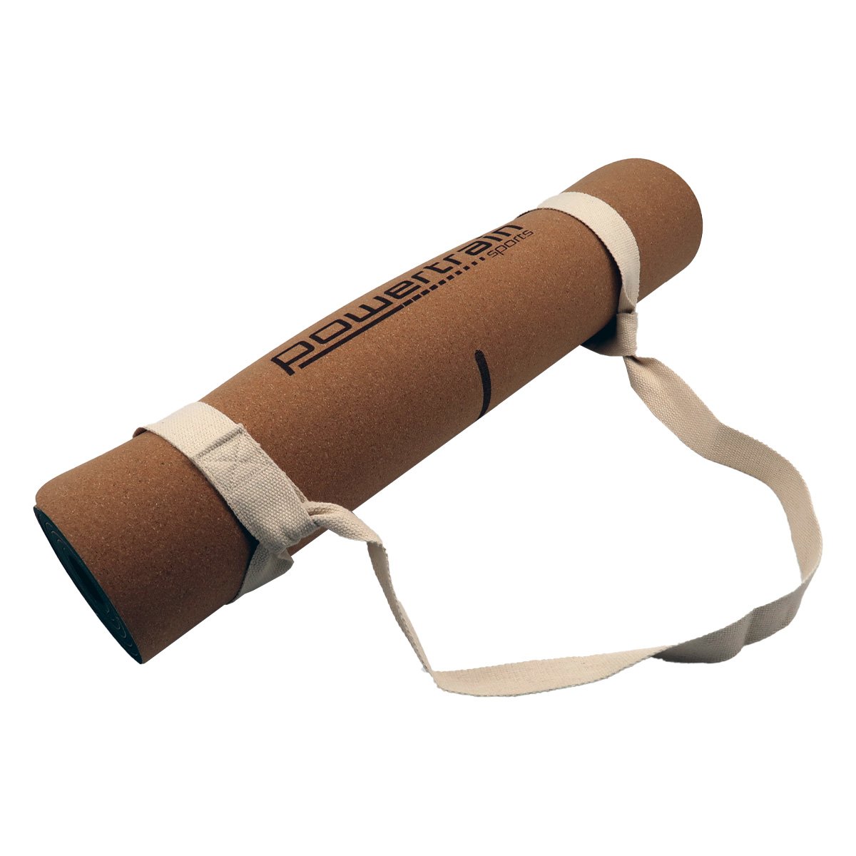 6mm Natural Cork Yoga Mat with Body Alignment Lines & Carry Strap - Non-Slip Double Layer