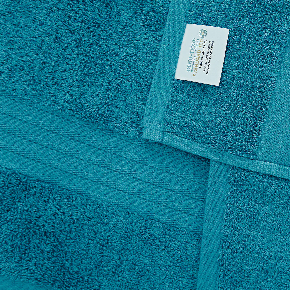 4 Piece Cotton Bath Towels Set - Blue