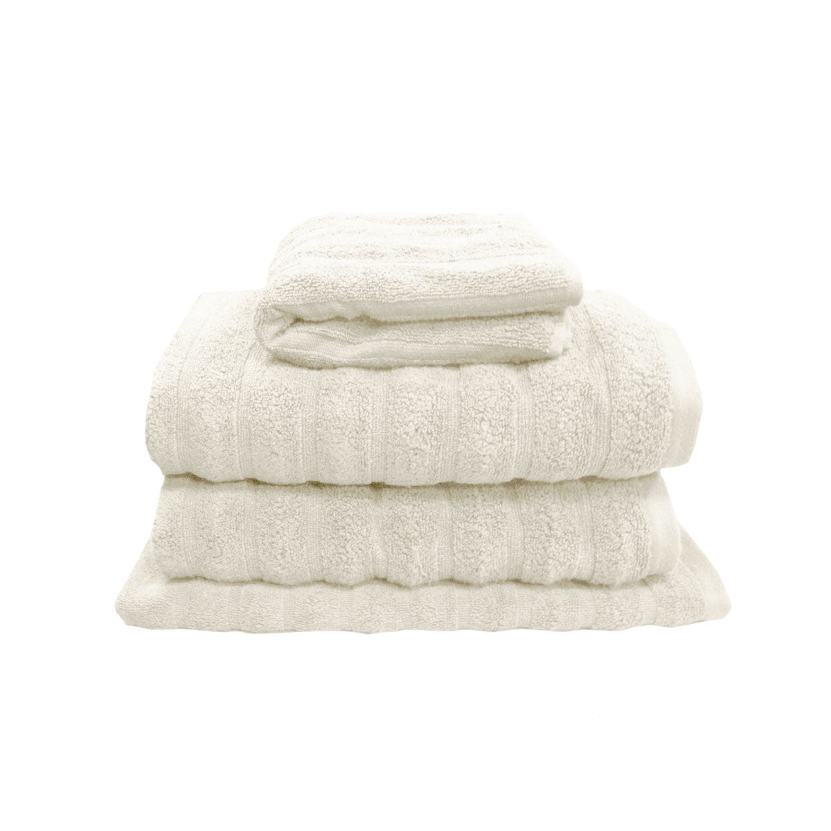 Set of 4 George Collective Cotton Bath Towel Set Snow