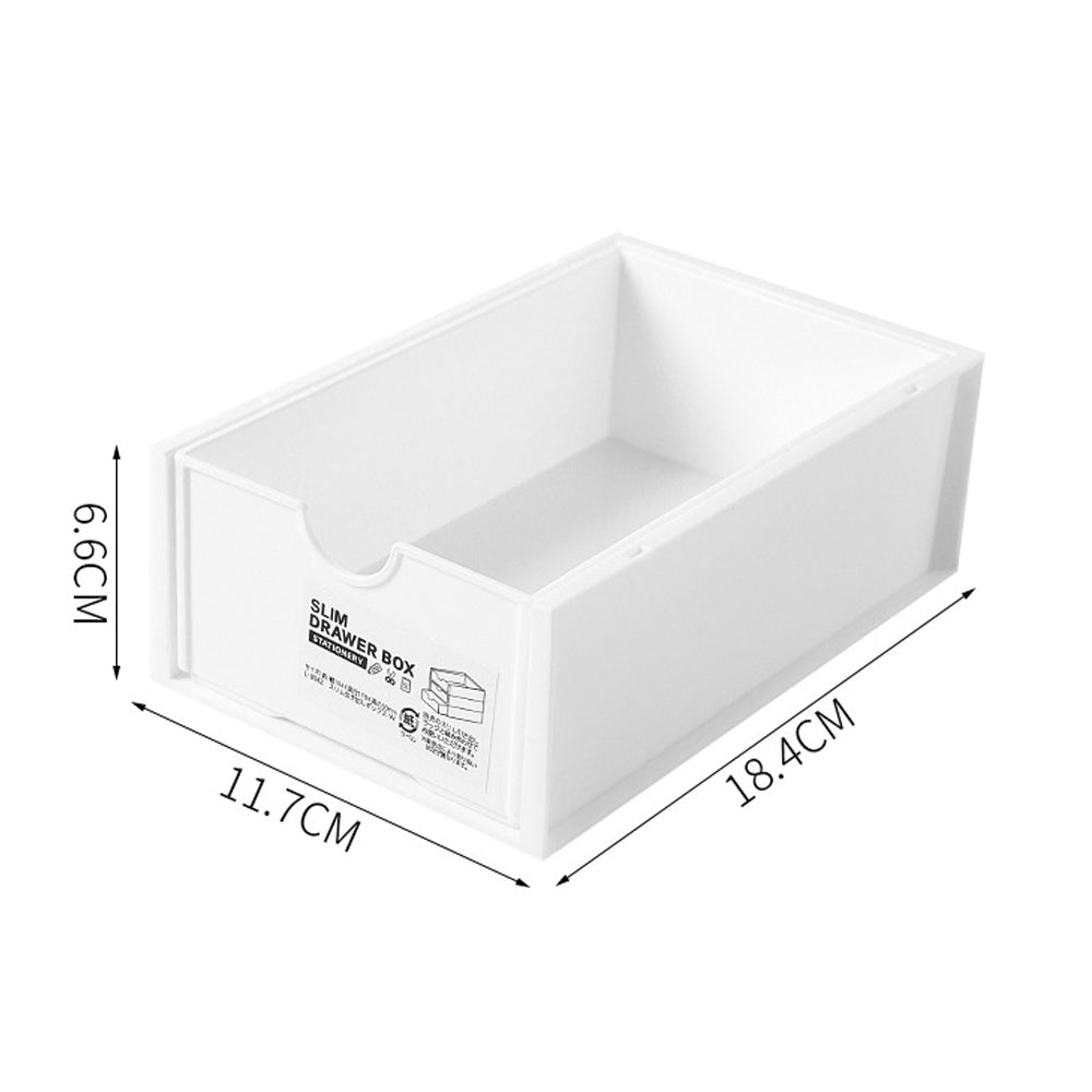 4 Pcs Set Stackable Desktop storage Box Drawer Transparent Plastic Stationery Cosmetic
