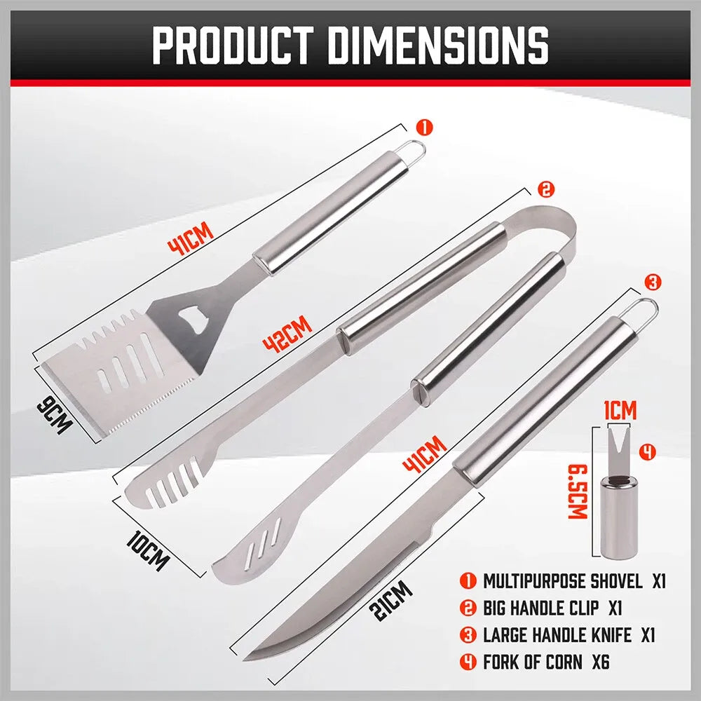 18-Piece Stainless Steel BBQ Tool Set, Barbecue Grill Utensils Kit with Aluminium Case